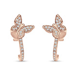 Butterfly Cluster Stud Earring Cubic Zirconia 925 Sterling Silver