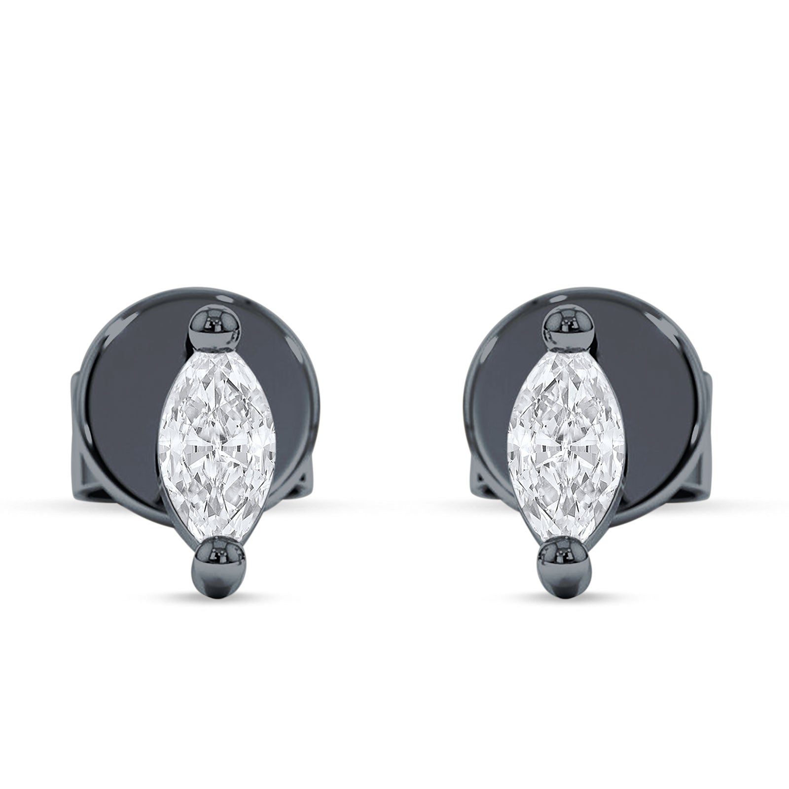 Marquise Solitaire Stud Earring Cubic Zirconia 925 Sterling Silver