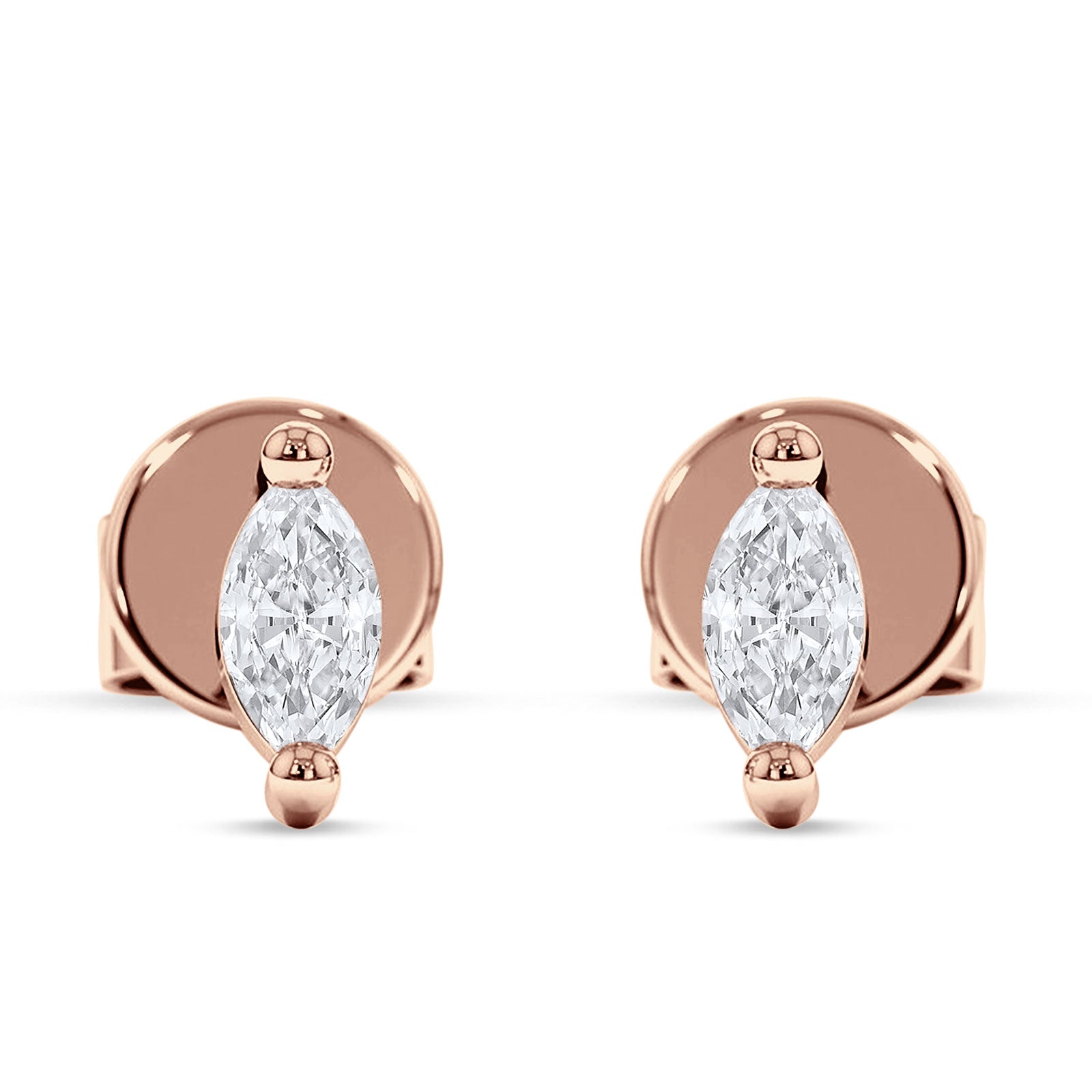 Marquise Solitaire Stud Earring Cubic Zirconia 925 Sterling Silver