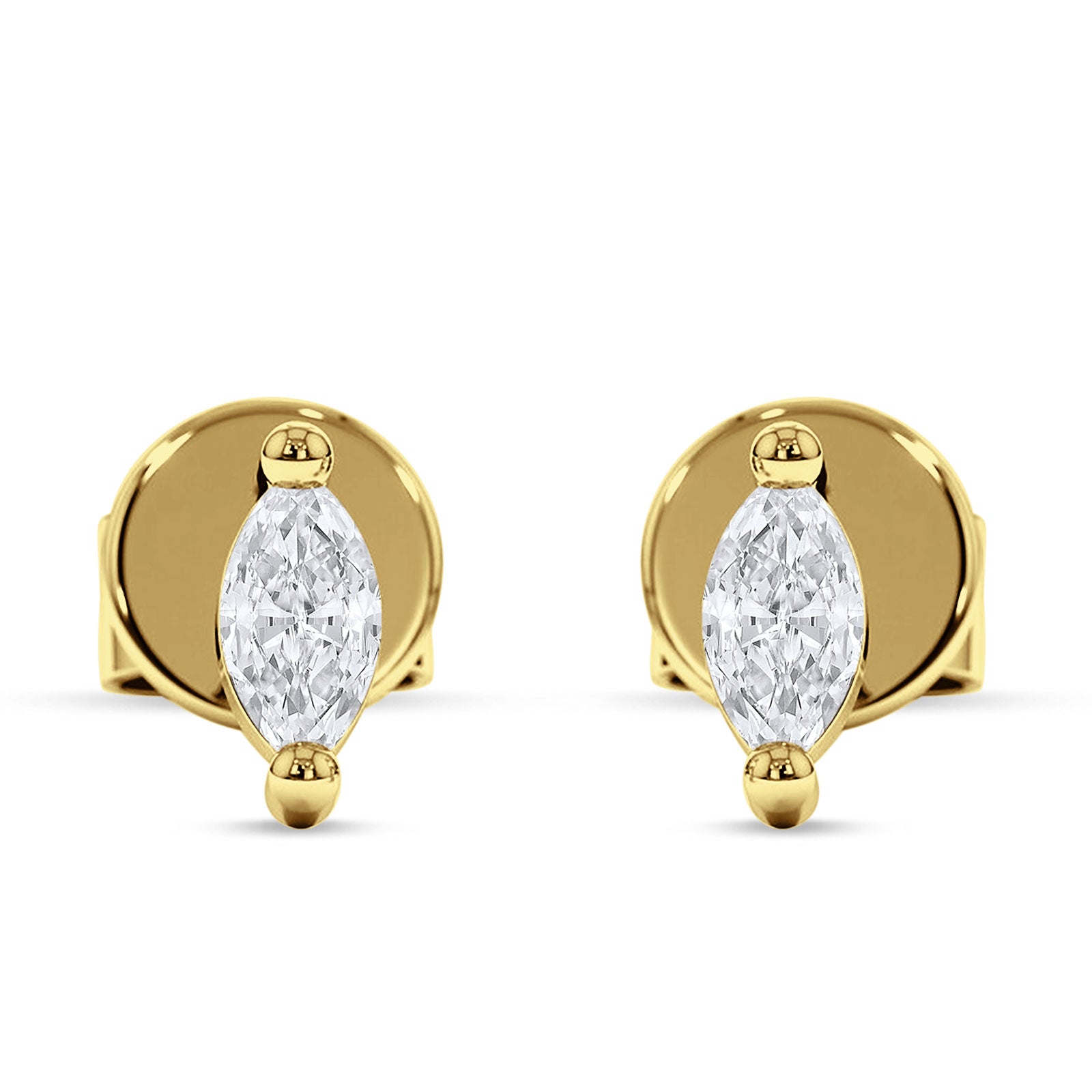 Marquise Solitaire Stud Earring Cubic Zirconia 925 Sterling Silver