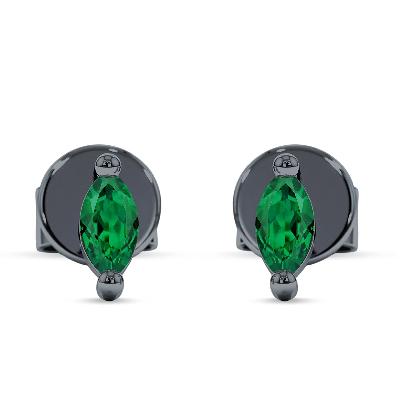 Marquise Solitaire Stud Earring Cubic Zirconia 925 Sterling Silver