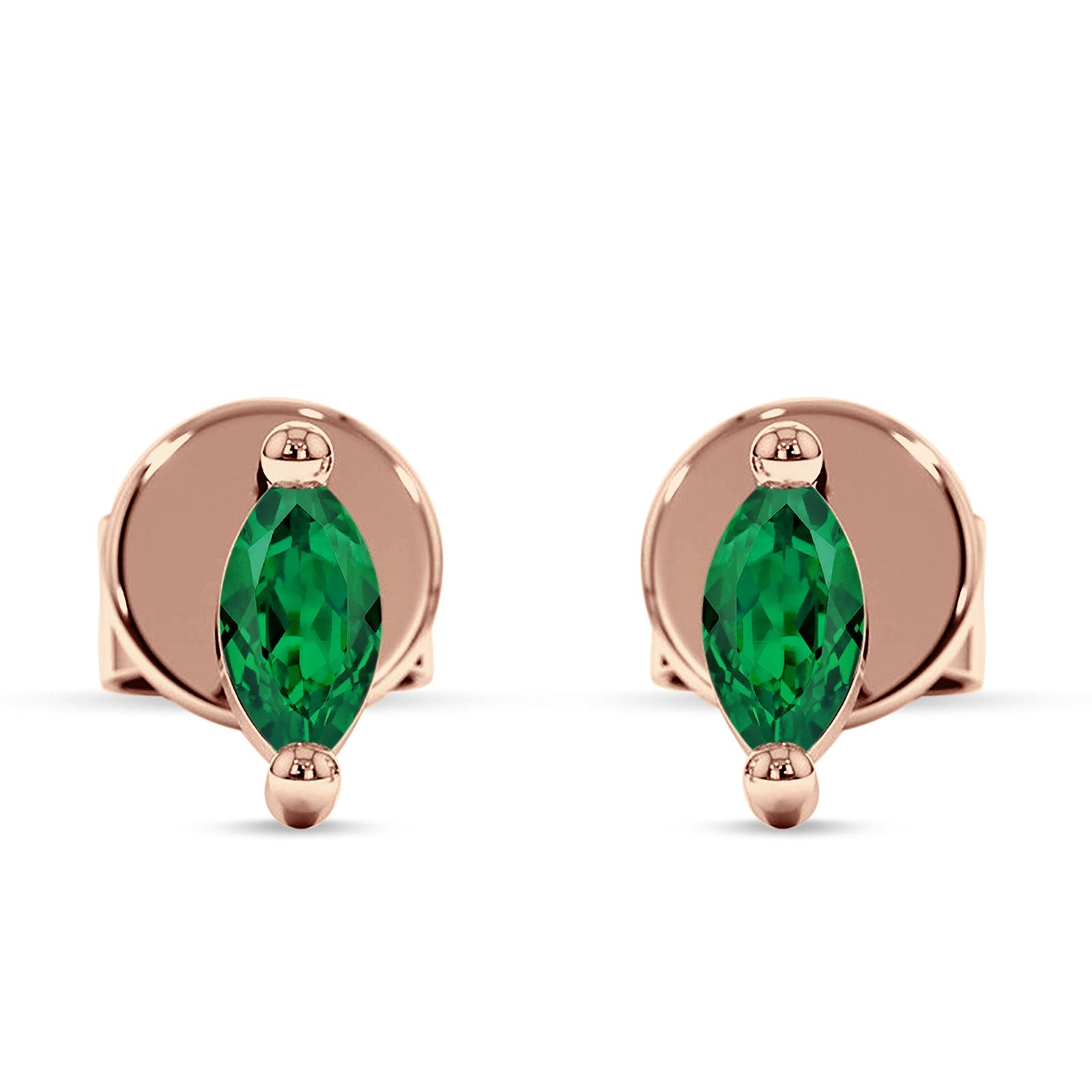 Marquise Solitaire Stud Earring Cubic Zirconia 925 Sterling Silver