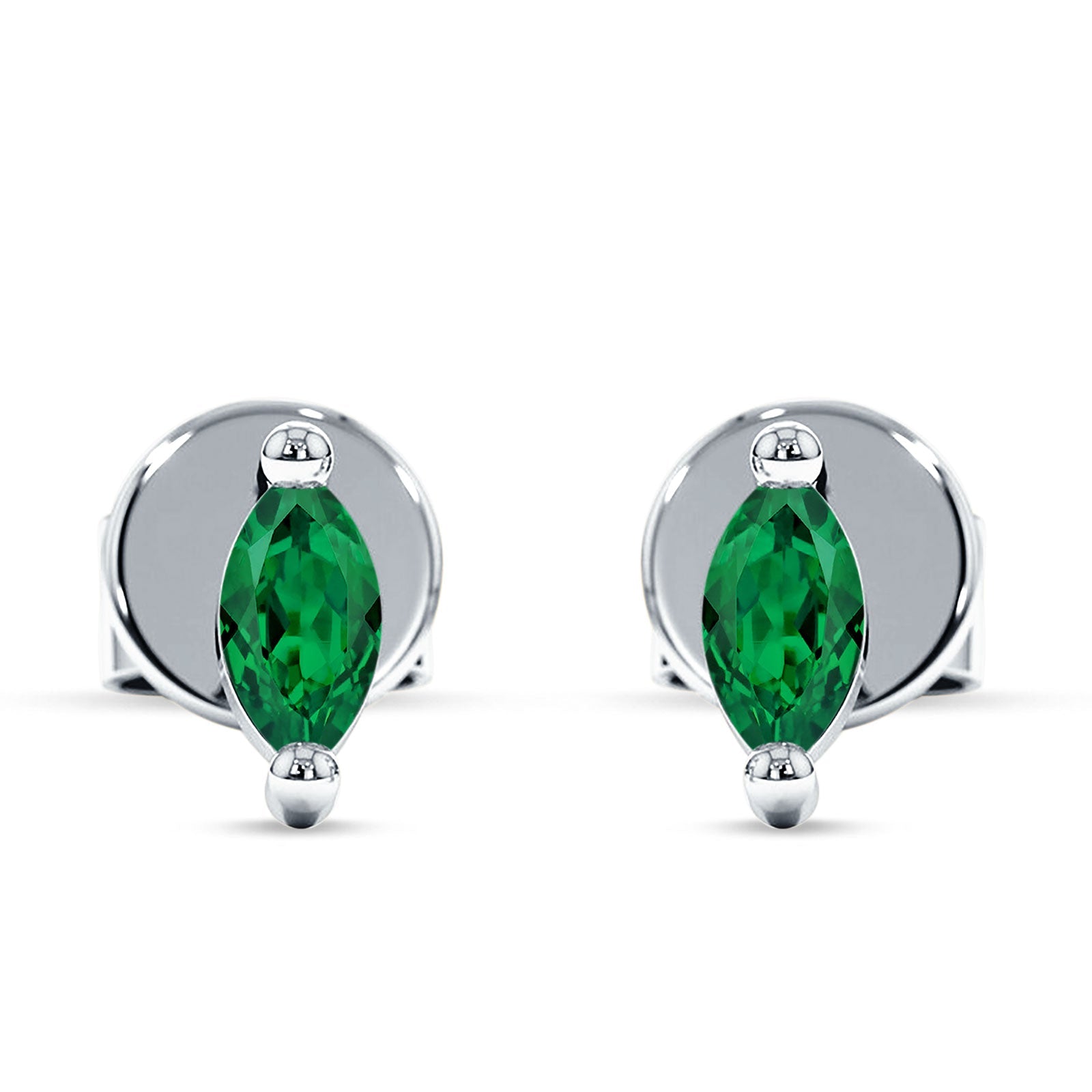 Marquise Solitaire Stud Earring Cubic Zirconia 925 Sterling Silver