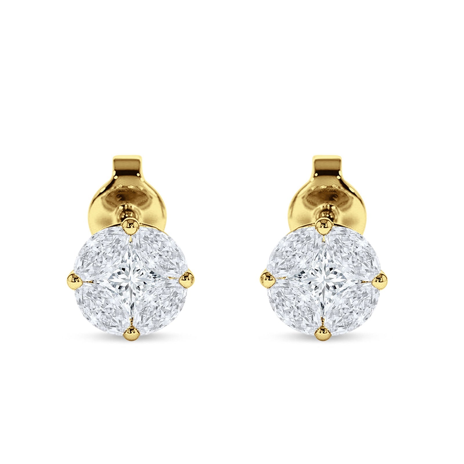Marquise & Round Cubic Zirconia Stud Earring 925 Sterling Silver