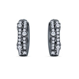 Minimalist 12.7mm Round Cubic Zirconia Hoop Earrings 925 Sterling Silver