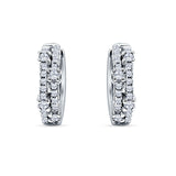 Minimalist 12.7mm Round Cubic Zirconia Hoop Earrings 925 Sterling Silver