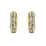 Minimalist 12.7mm Round Cubic Zirconia Hoop Earrings 925 Sterling Silver