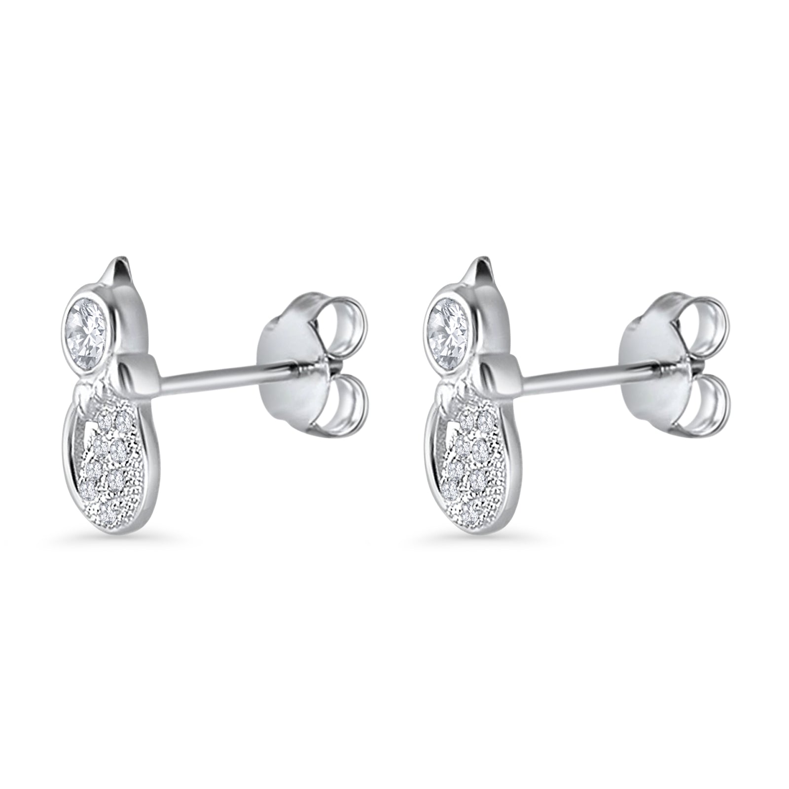 Cat Bow Stud Earring