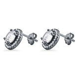 Round Halo Stud Earrings