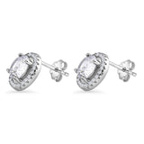 Round Halo Stud Earrings