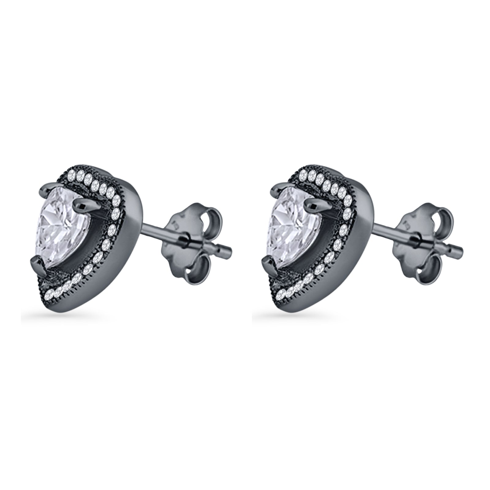 Heart Halo Stud Earrings