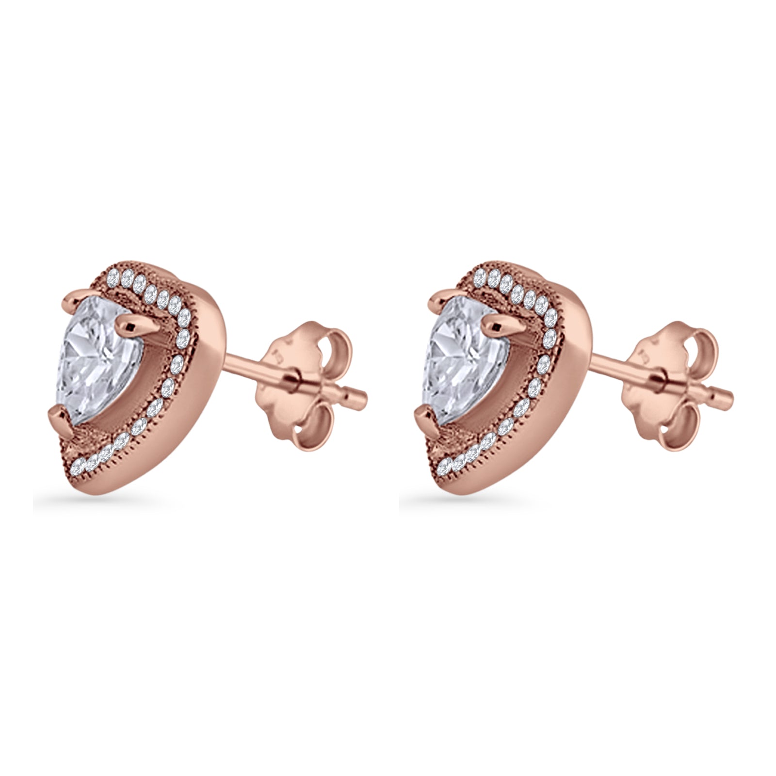 Heart Halo Stud Earrings