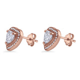 Heart Halo Stud Earrings