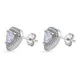 Heart Halo Stud Earrings