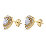 Heart Halo Stud Earrings