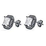 Princess Cut Stud Earrings