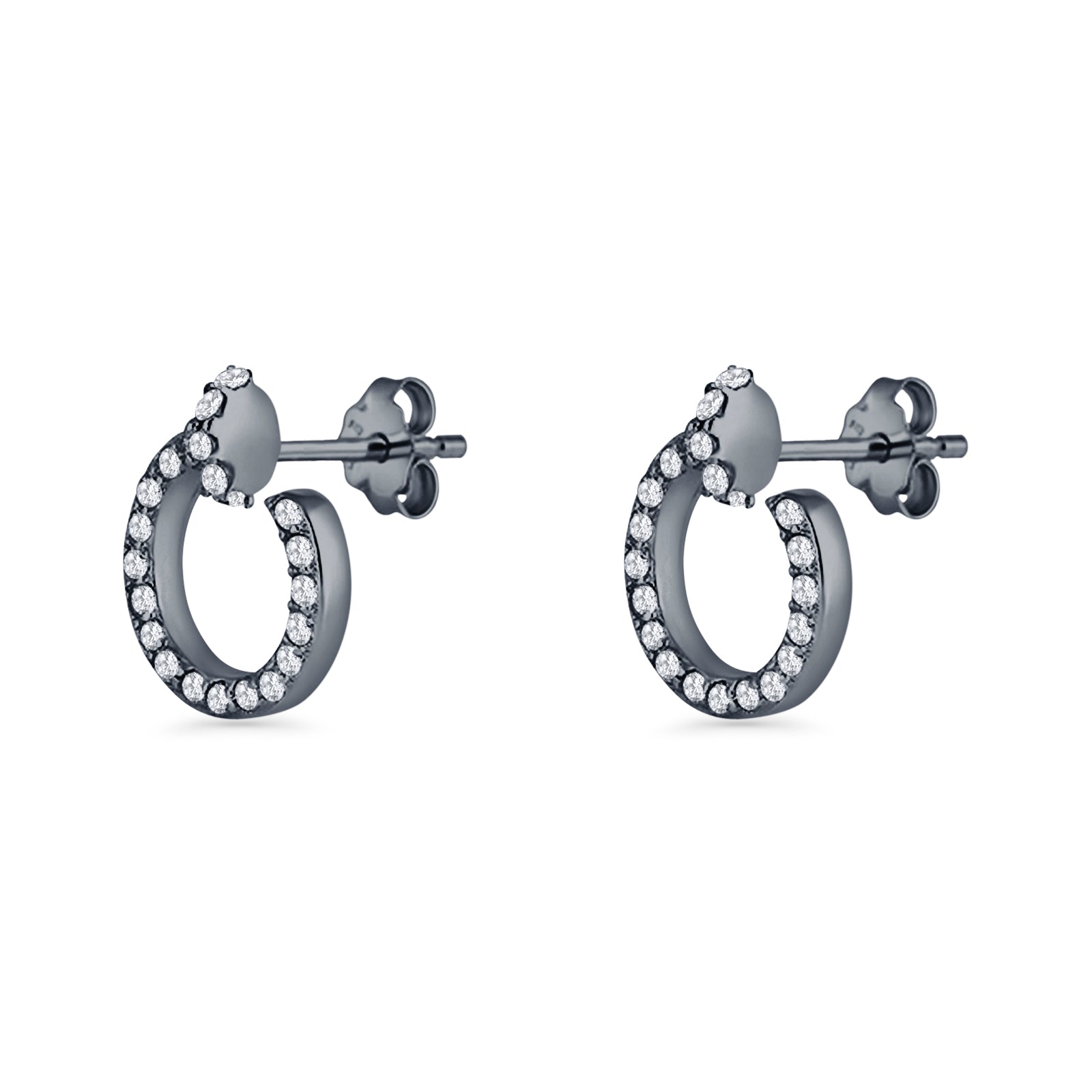 Half Circle Stud Earrings