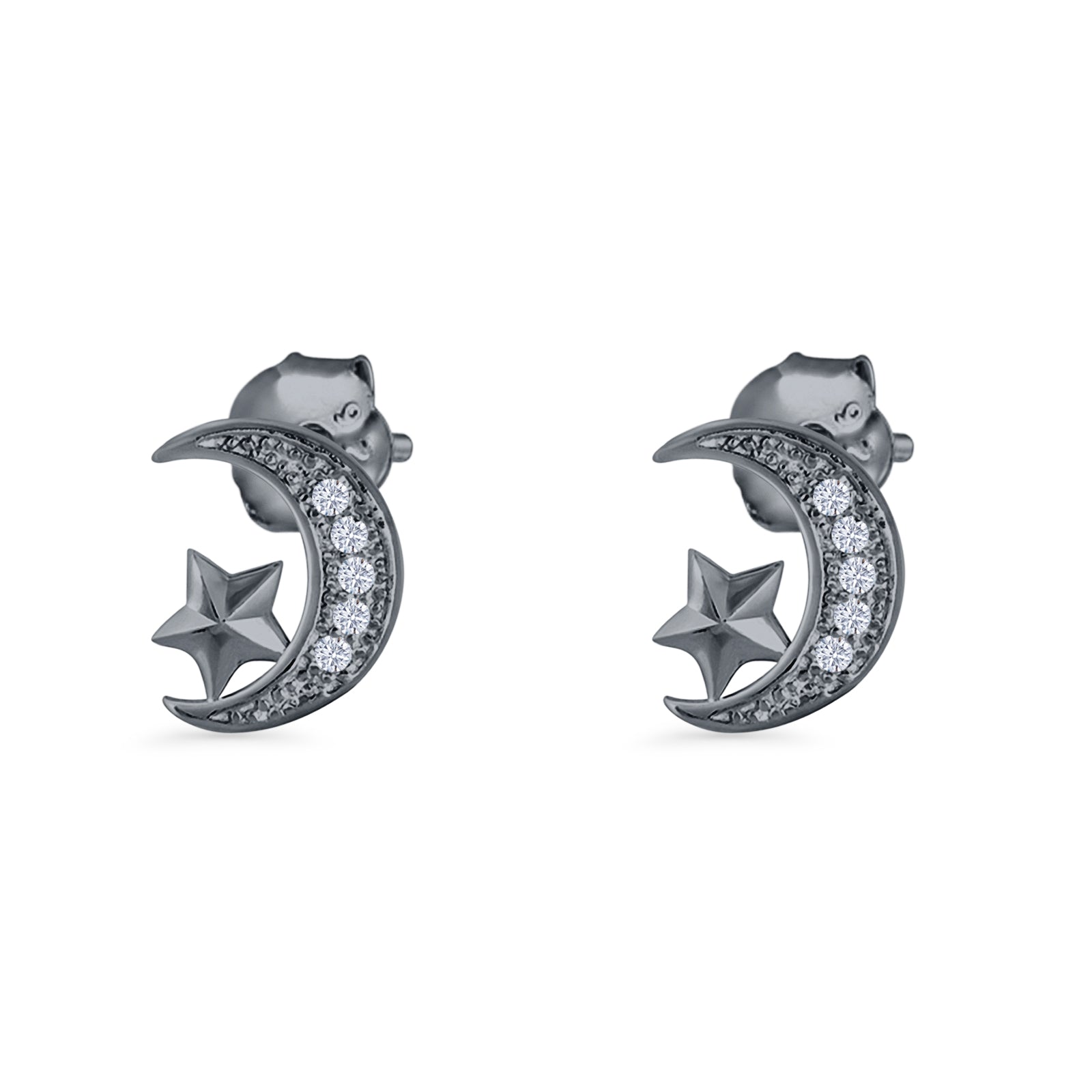 Star & Moon Stud Earrings