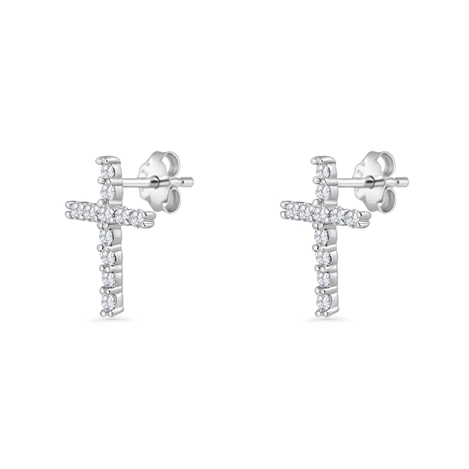 Vertical Cross Stud Earring