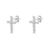 Vertical Cross Stud Earring