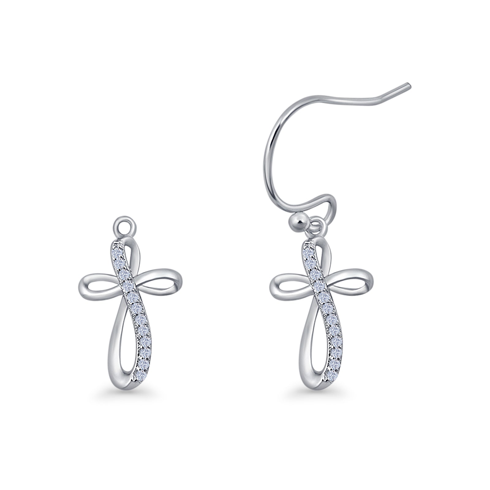 Cross Fishhook Earring