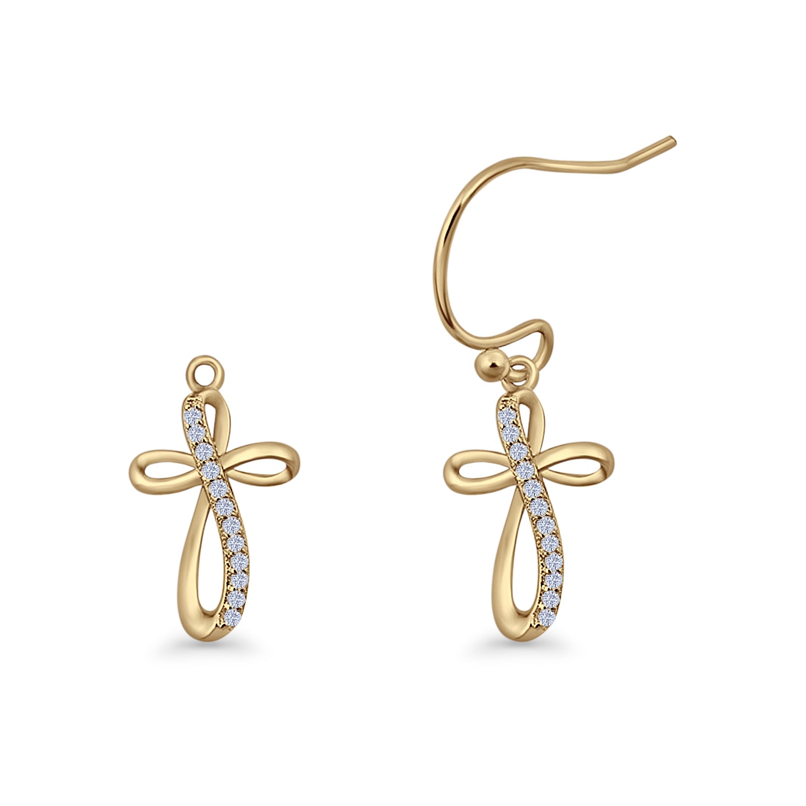 Cross Fishhook Earring