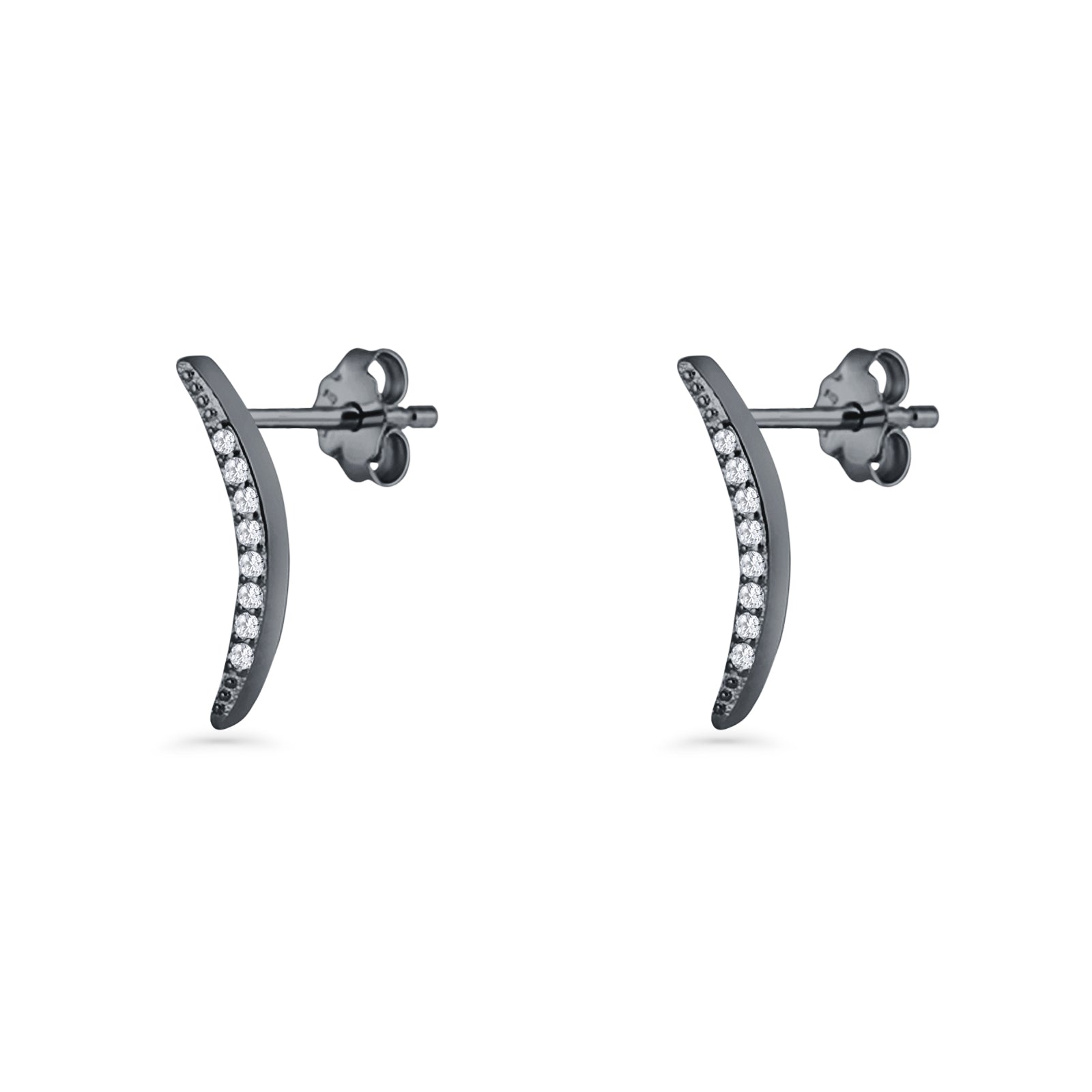 Crescent Moon Stud Earrings