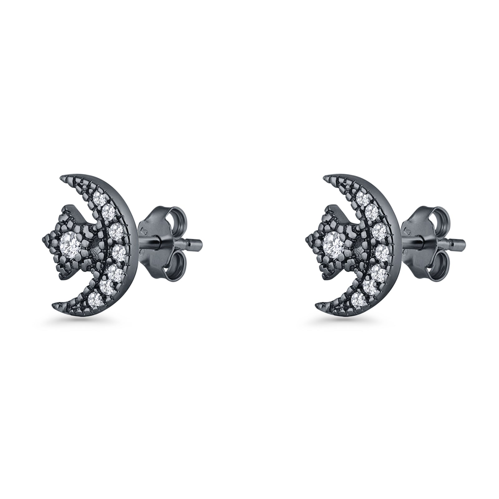 Moon & Star Stud Earrings