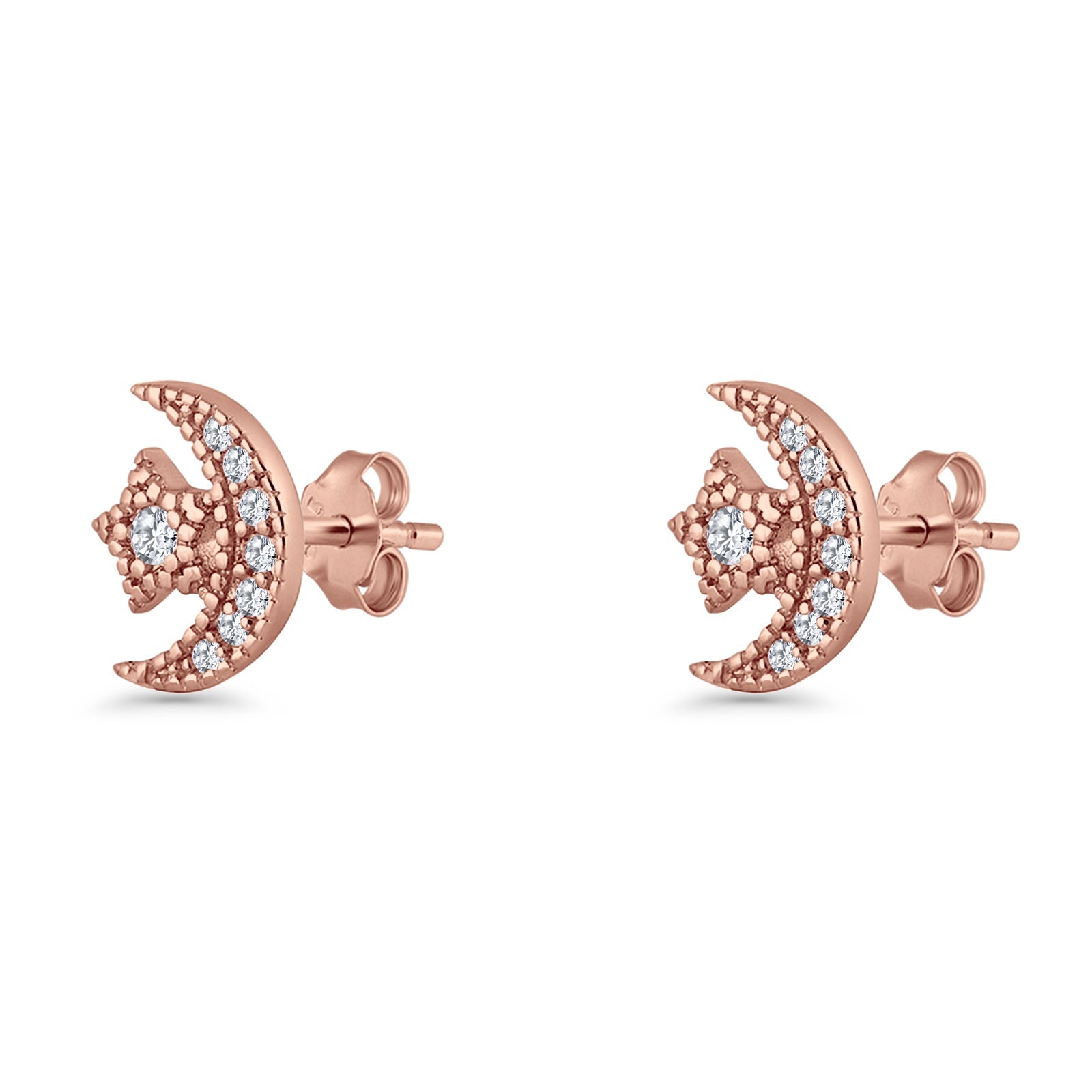 Moon & Star Stud Earrings
