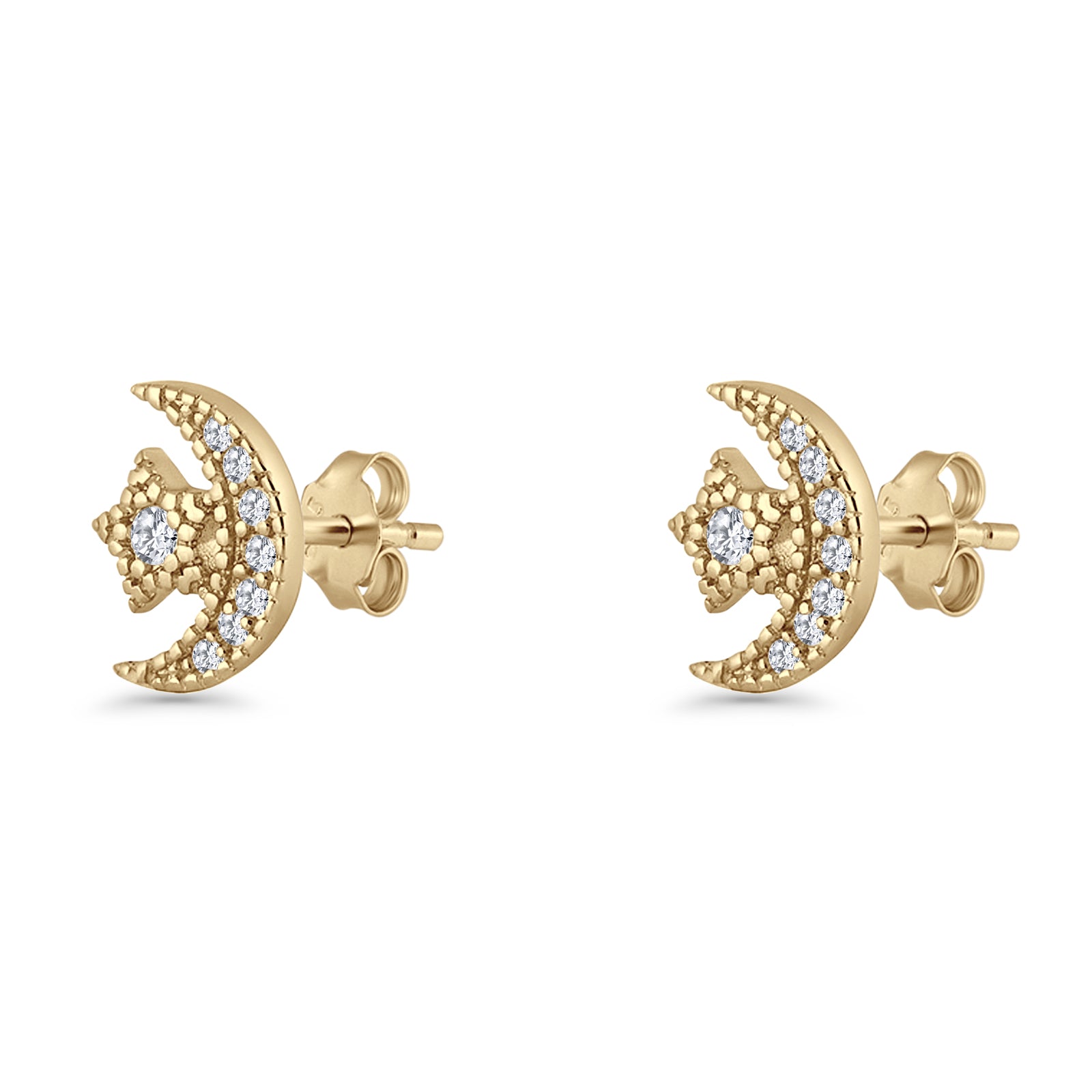Moon & Star Stud Earrings