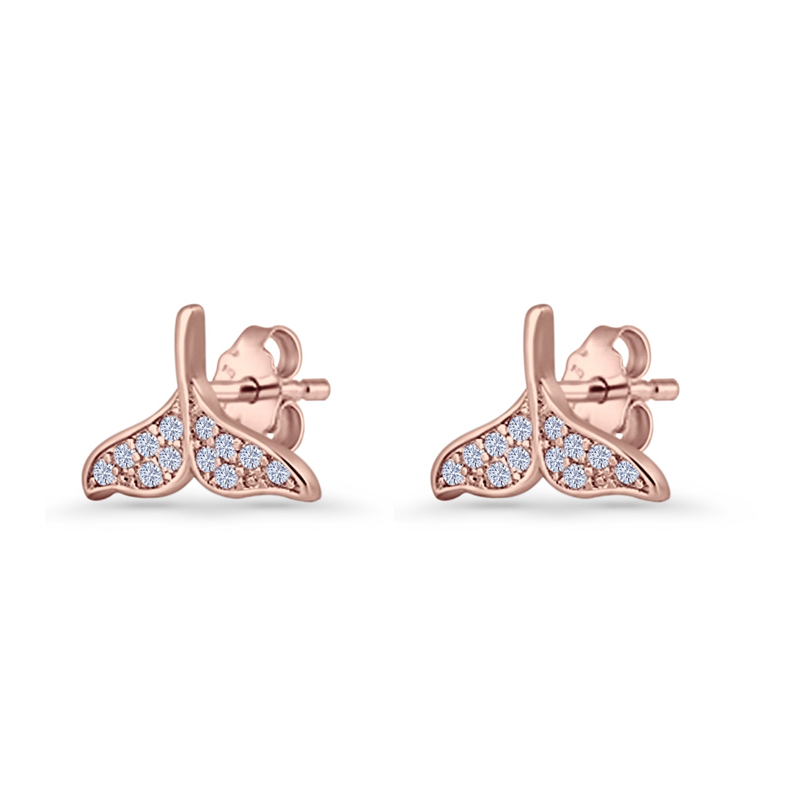 Whale Tail Stud Earrings