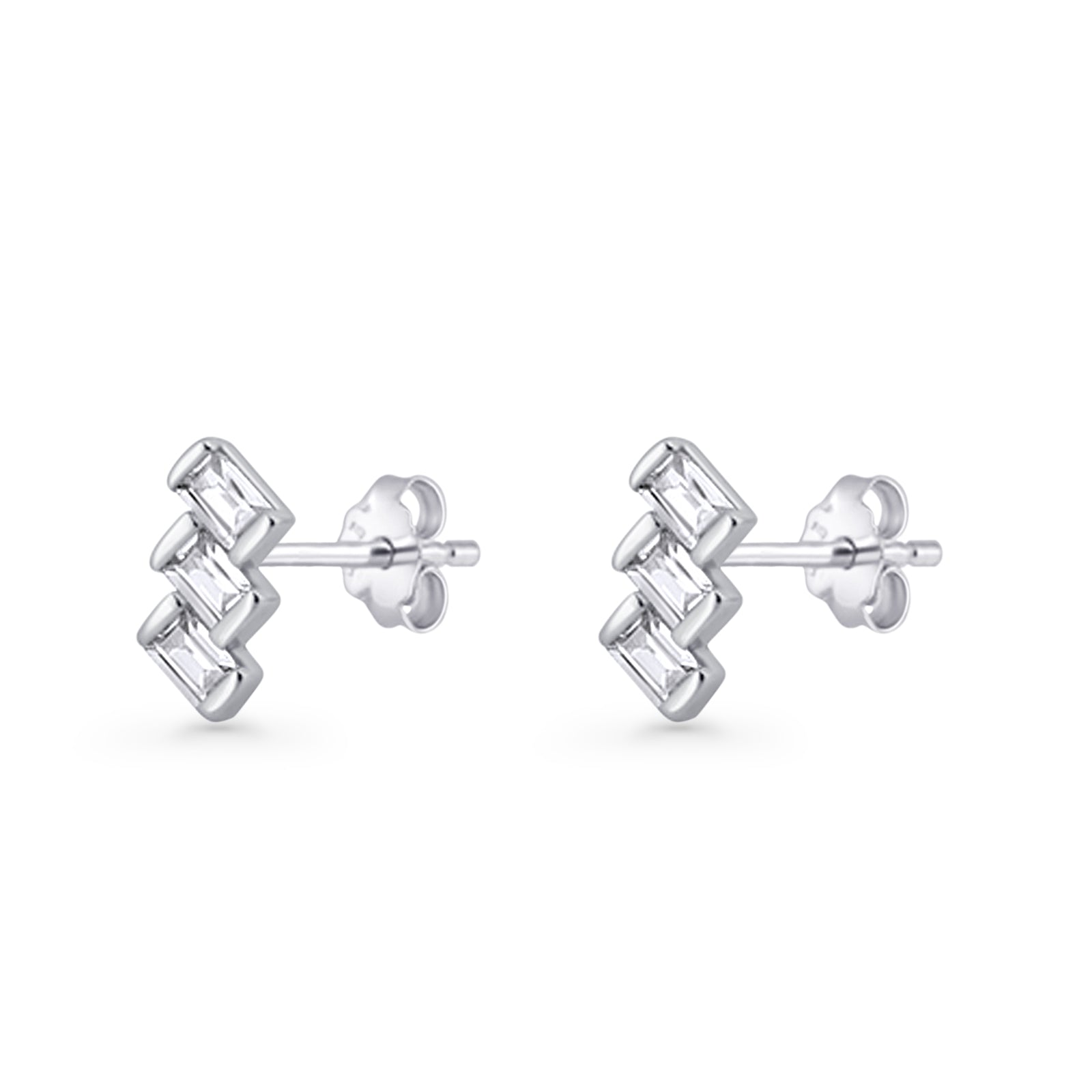 Zig Zag Trio Stud Earrings