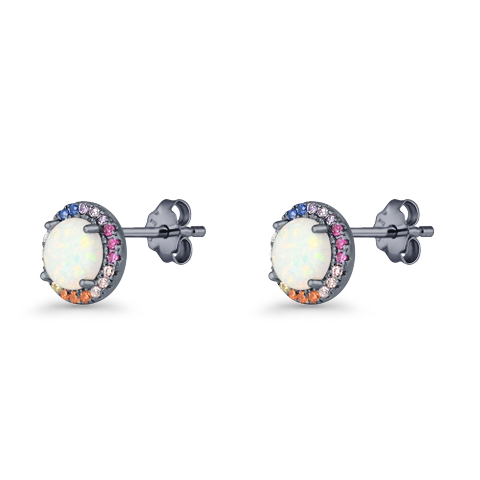 Round CZ Stud Earrings