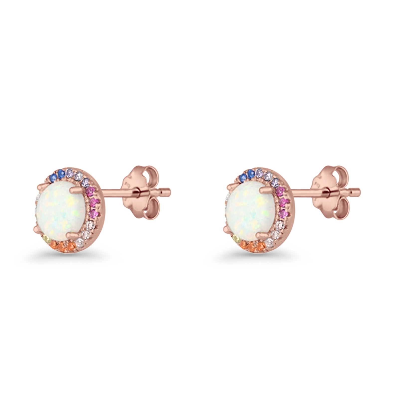 Round CZ Stud Earrings