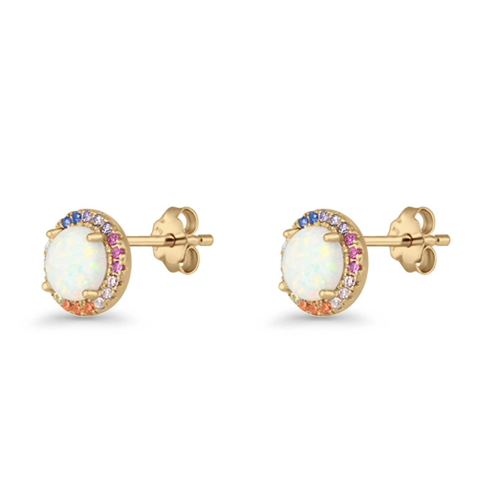 Round CZ Stud Earrings