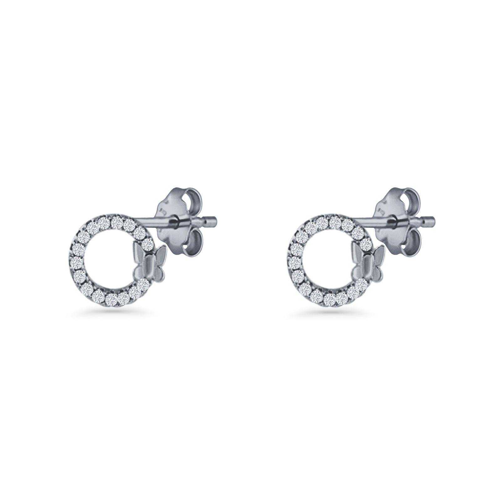 Open Circle Stud Earrings