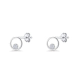 CZ Cluster Open Circle Stud Earrings