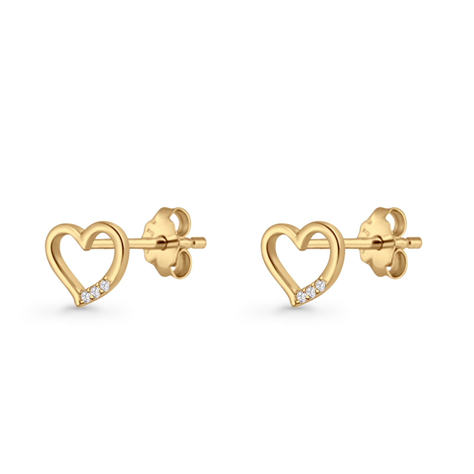 Open Heart CZ Stud Earrings