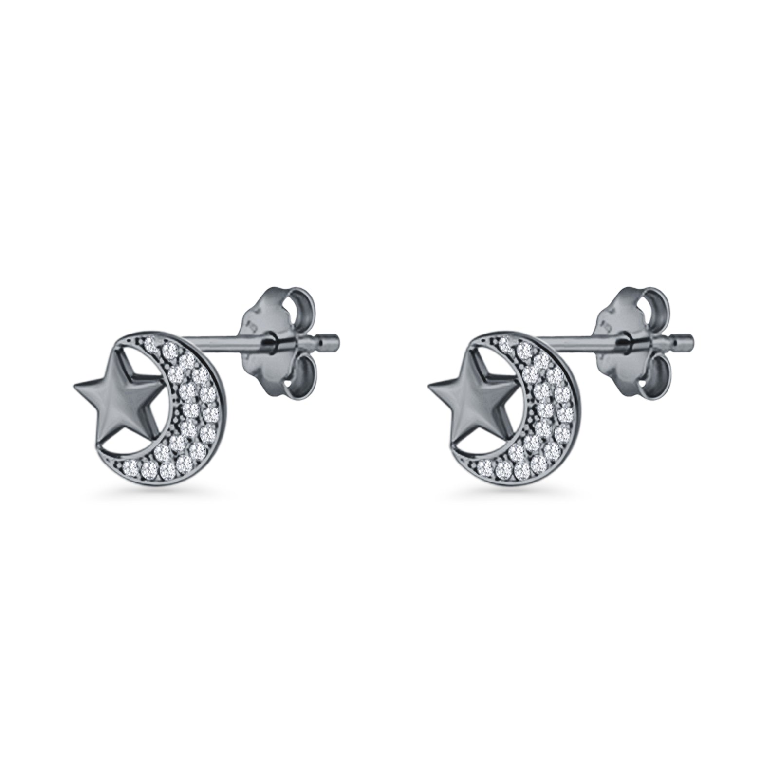 Moon & Star Stud Earrings