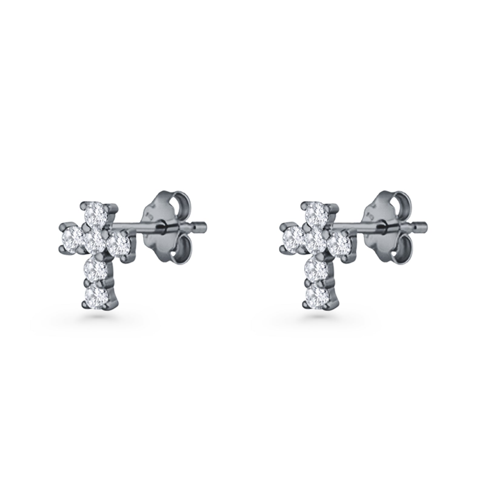 Solitaire Cross Stud Earrings