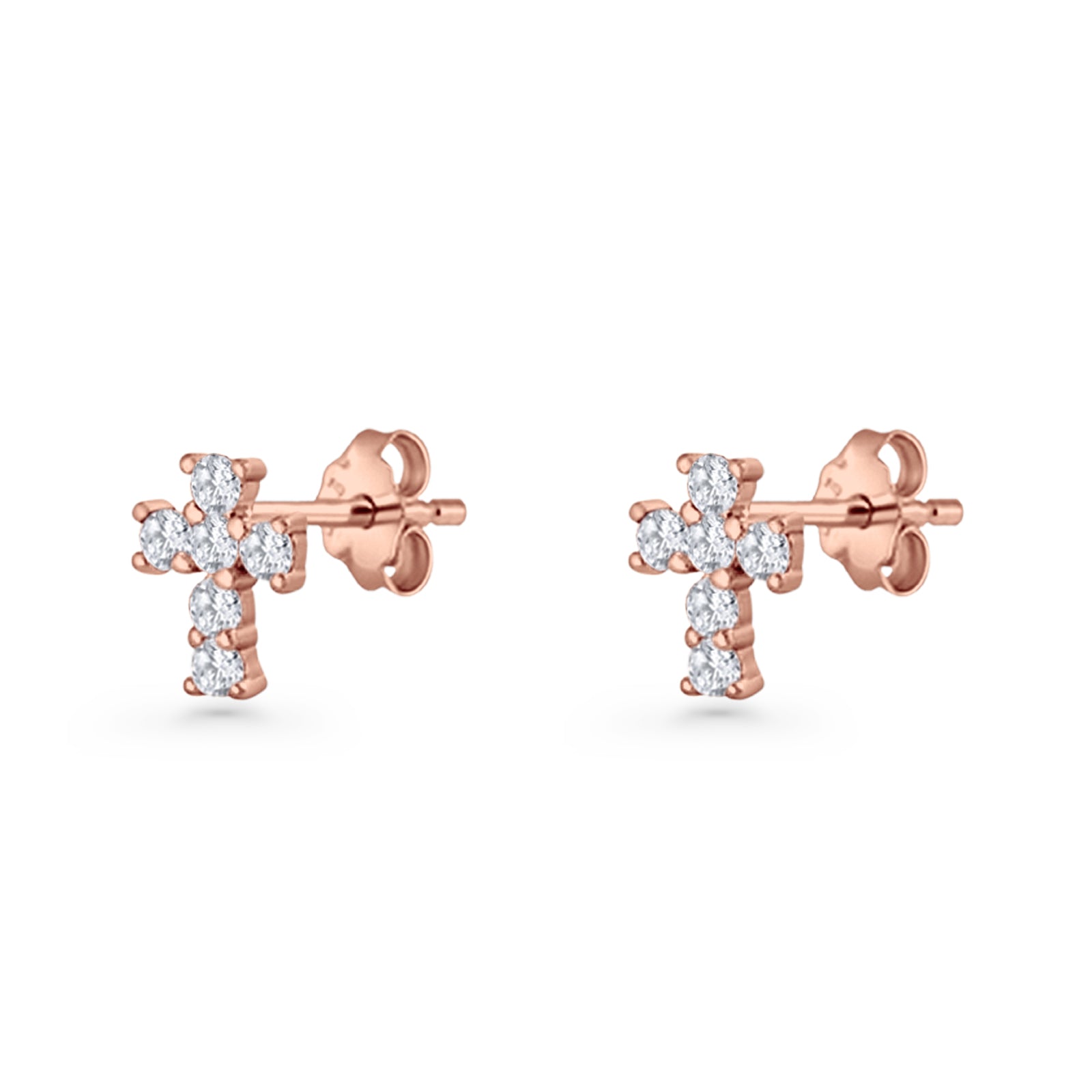 Solitaire Cross Stud Earrings