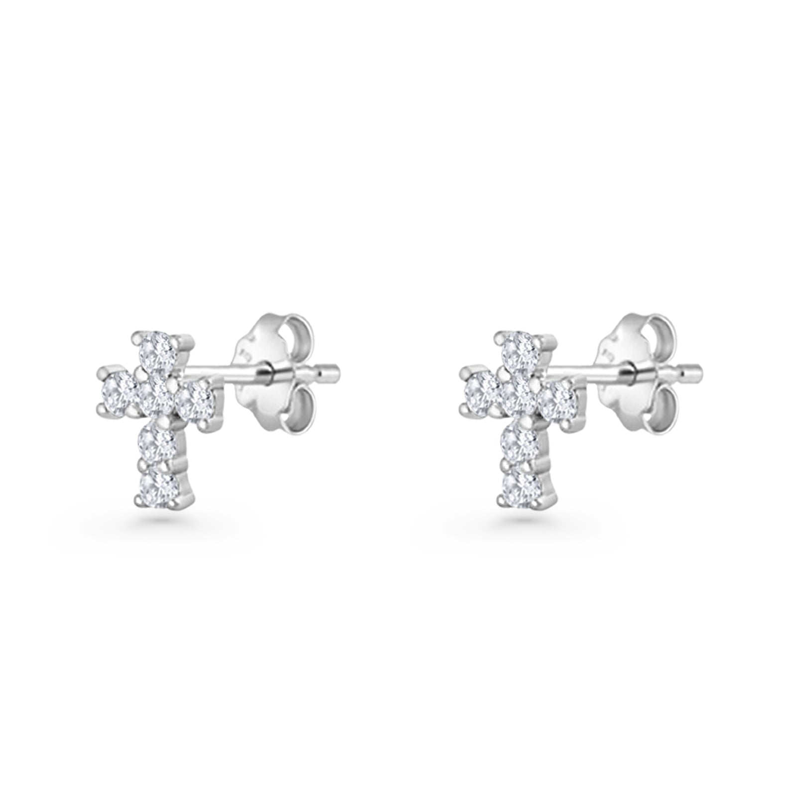 Solitaire Cross Stud Earrings