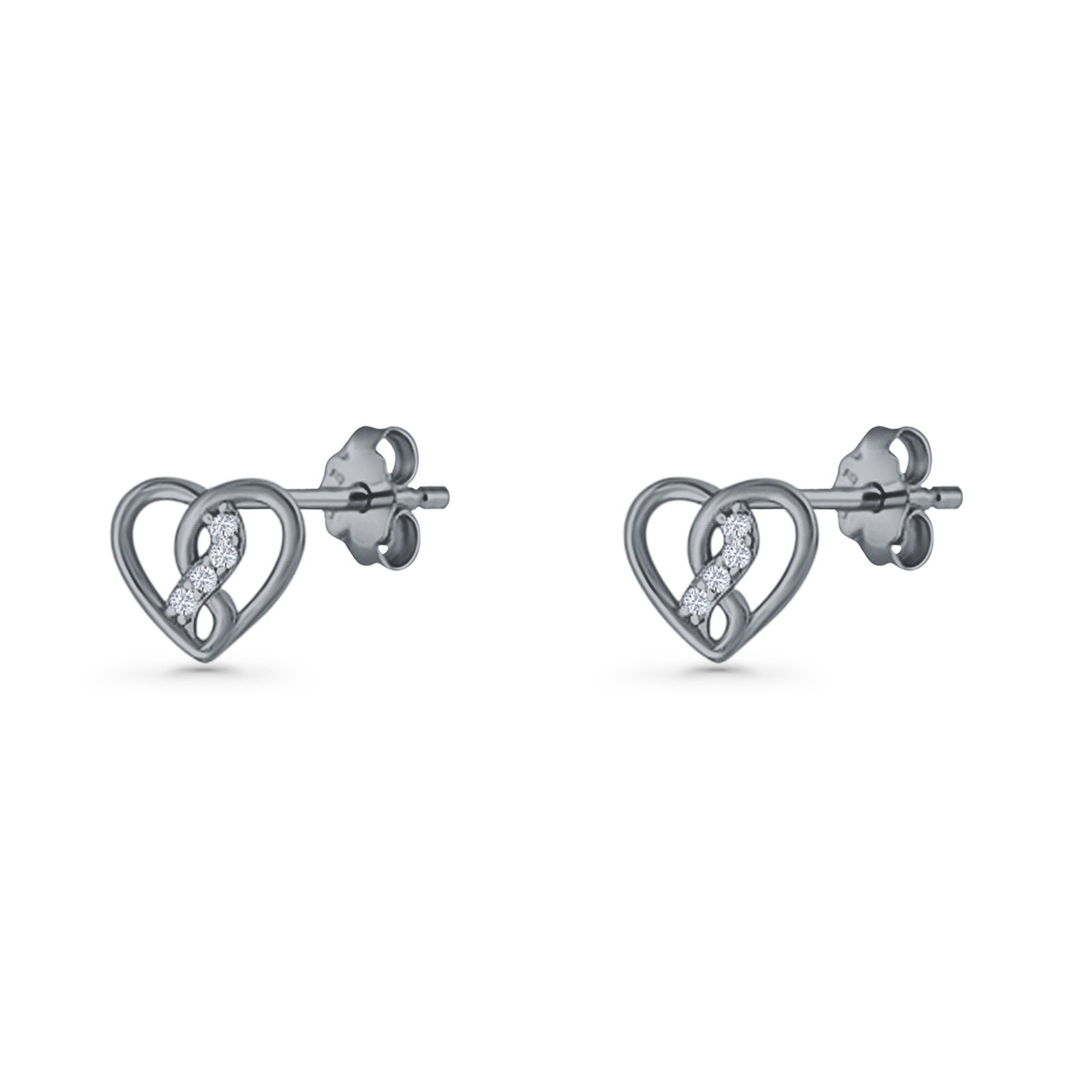 Twisted Heart Stud Earrings