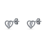 Twisted Heart Stud Earrings