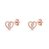 Twisted Heart Stud Earrings