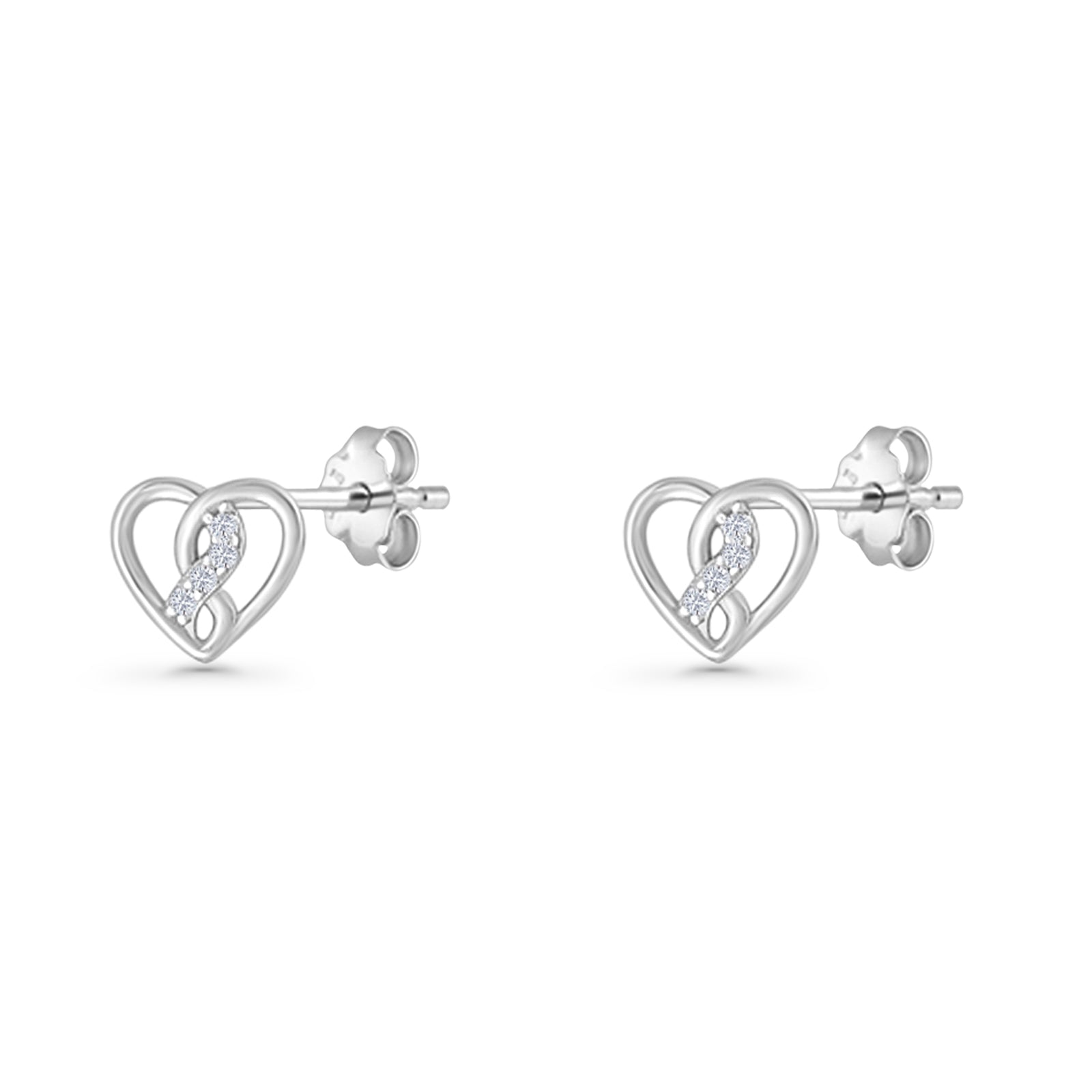 Twisted Heart Stud Earrings