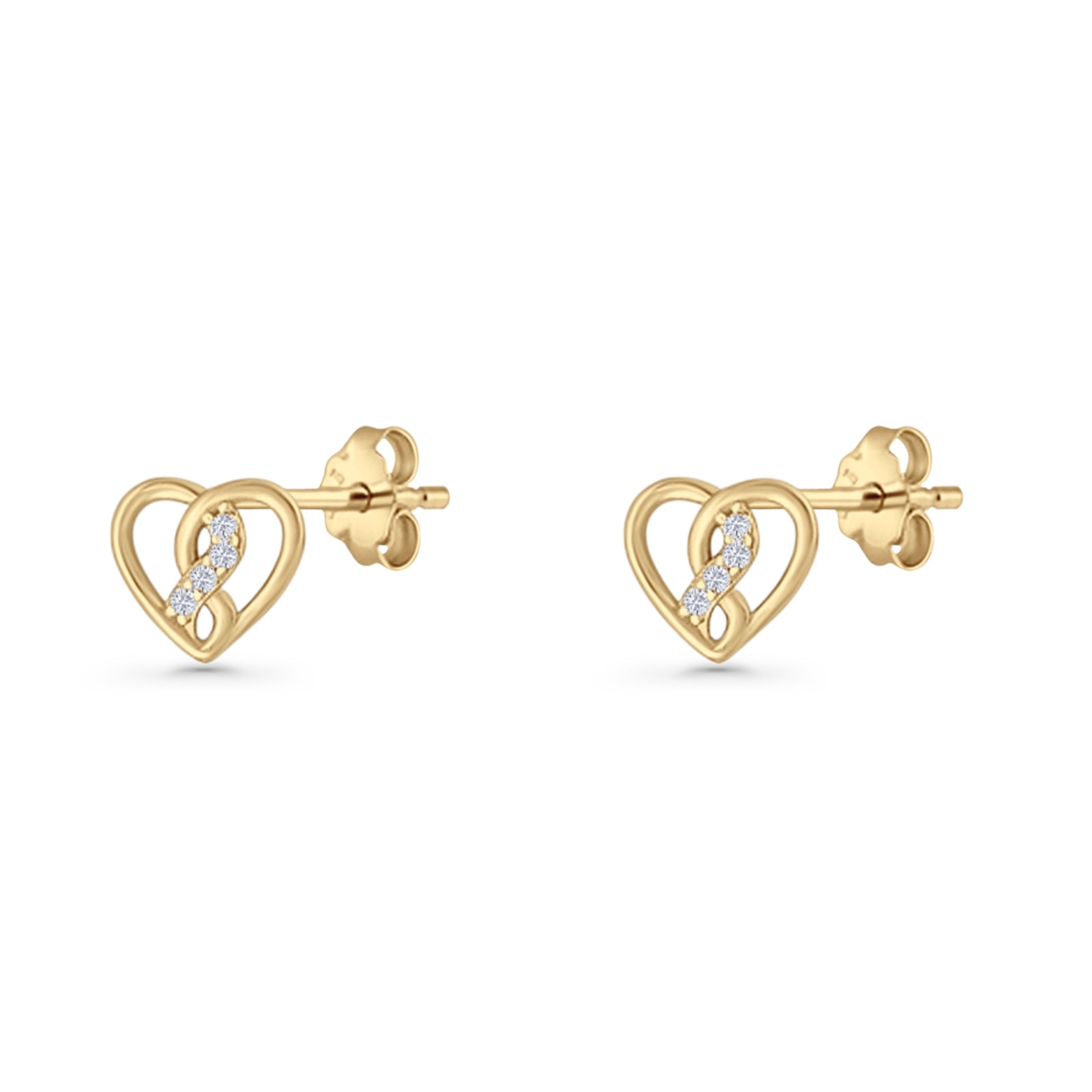 Twisted Heart Stud Earrings