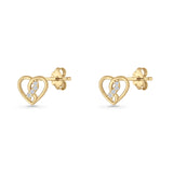Twisted Heart Stud Earrings