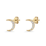 Crescent Moon Stud Earrings