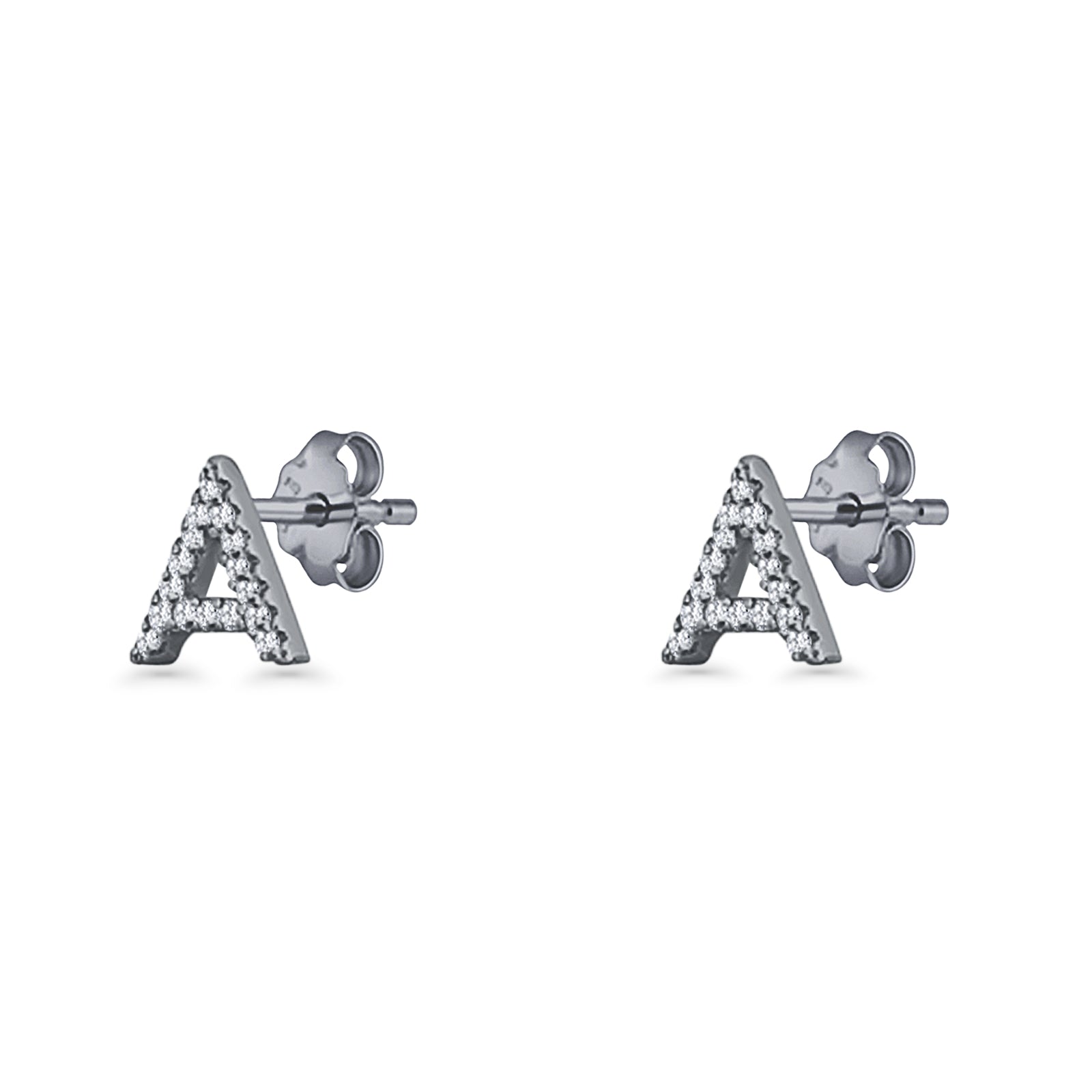 Initial A Stud Earrings